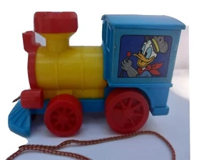 Disney Donald Duck Pull Toy Train Knickerbocker Toy Co. Sobrino aparece de colección - Imagen 1 de 16