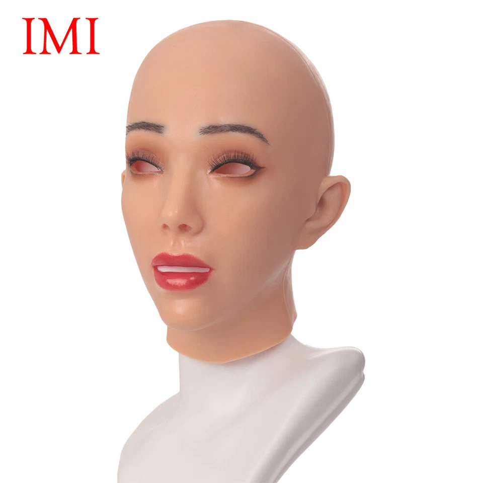 Realistic Silicone Female Head Mask Crossdresser Full Face Mask Disguise Cosplay - Image 1 of 4