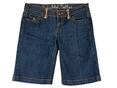 Industrial Cotton Women Teen Size 9 Shorts Blue Jean Metal Stud Wear Foto 1 de 4