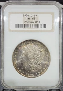 1904-O Morgan Silberdollar NGC MS65 - FETTHALTER - TONNE - Bild 1 von 2