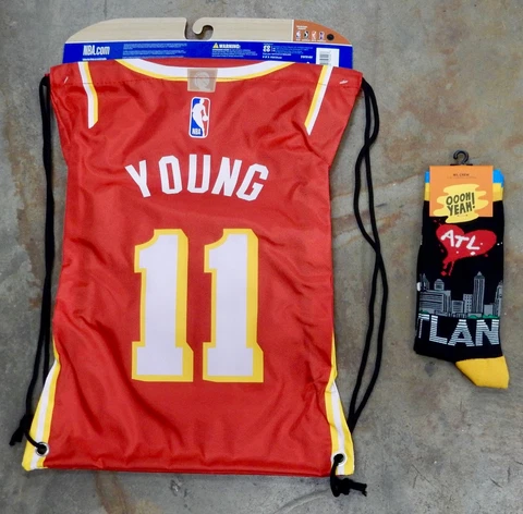 Atlanta Hawks Trae Young 2 Pack NBA Socks String Bag Backpack Jersey I Love ATL Cover