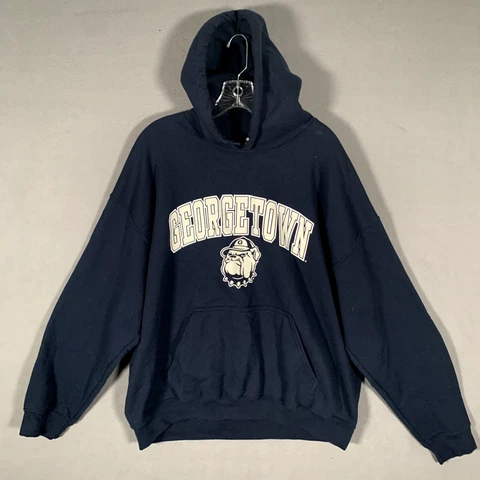 Georgetown University hoodie Adult Extra Large Navy Blue Sweatshirt Mens Cover