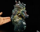 Awesome 7.7' Indian Agate Carved Crystal Dragon Sculpture, Crystal Healing