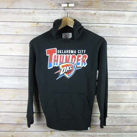 OKLAHOMA CITY THUNDER 47 Brand Women's Hooded Sweater S Small Black NEW NBA Cover