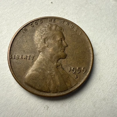 1959 D Lincoln penny error “L”   On Liberty on Rim - Rare US Coin Errors - Image 1 of 4
