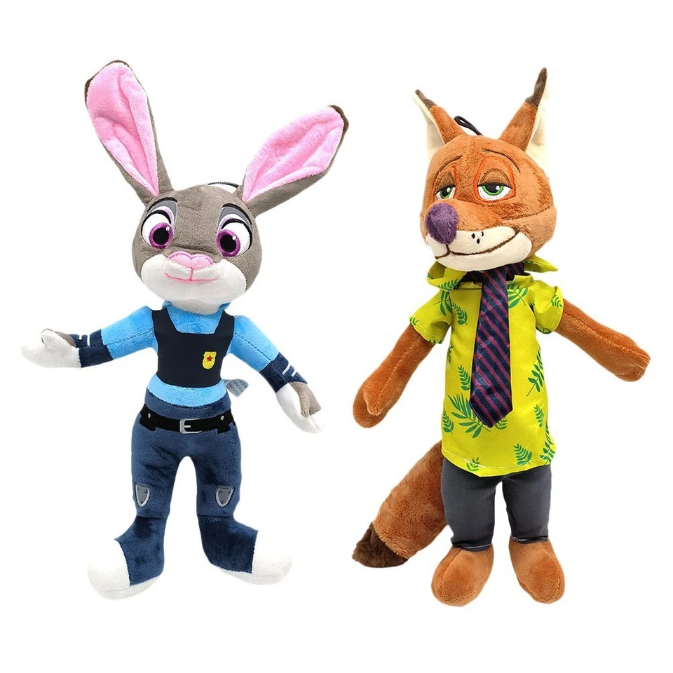 VNS Zootopia Judy & Nick Soft Stuffed Plush Dolls Disney Anime Cartoon Figure Toys