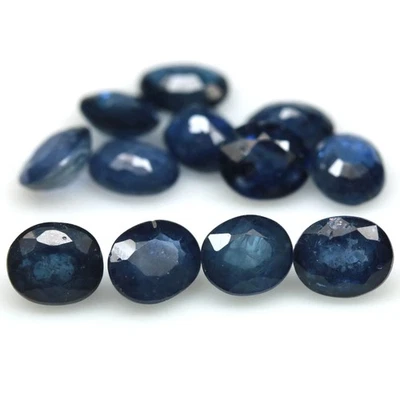 9,24 карата Овальный синий сапфир с подогревом 12 шт. Мадагаскар - Изображение 1 из 4