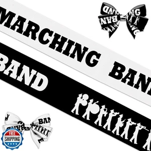 Threetols 2 Rollen 10 Yards Marching Band Bänder, 7/8" schwarz weiß Ripsband  - Bild 1 von 5
