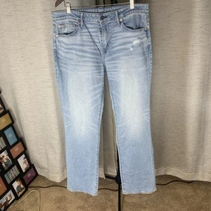 American Eagle Original Straight Leg Jeans 36x34 Light Wash SKU 88 - Picture 1 of 5