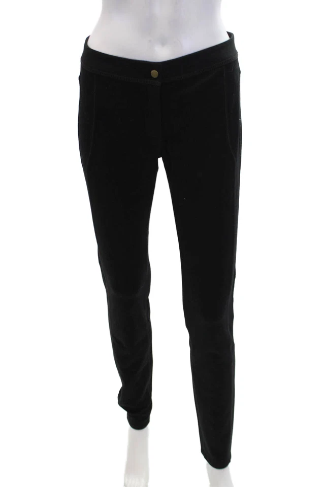 Pantalones informales Generra para mujer con cremallera tiro alto pierna ajustada algodón negro talla 6 Foto 1 de 4