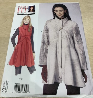 Vogue Pattern V1494 - Sandra Betzina - Today’s Fit - Coat & Vest - All Sizes - Image 1 of 3