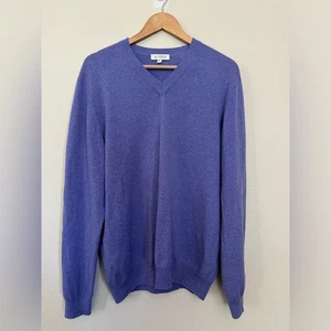 Kinross Lavender Color Cashmere Long Sleeve V Neck Sweater Quiet luxury sz L - Picture 1 of 7