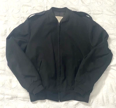 Chaqueta Bomber De Colección Para Hombre Negra Poli Lana Thinsulate Neptuno Prenda Talla 46 Foto 1 de 4
