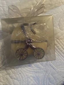 Baby Shower Carriage Candle Stroller Design Nursery Decor Purple - Picture 1 of 2