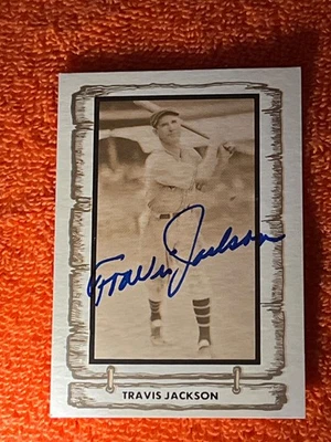 signed Travis Jackson 1982 Cramer card - Image 1 of 2