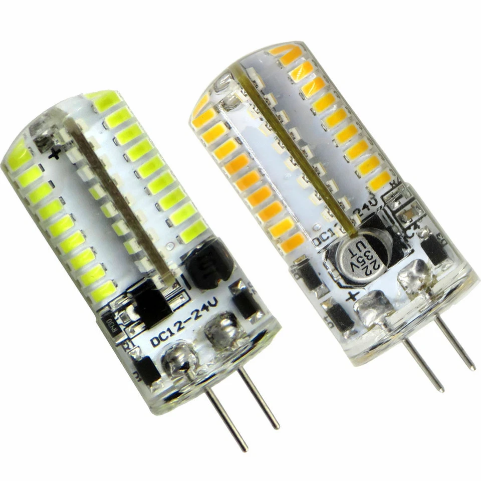 10pcs G4 3W led bulb 72 3014SMD LED light 12~24V Silicone Crystal Warm/White - Image 1 of 4