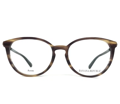 Banana Republic Eyeglasses Frames ADA GMV Striped Brown Horn Black 50-17-135 - Image 1 of 4