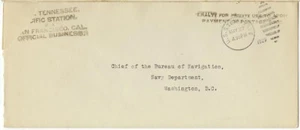 May 22, 1929 USS Navy Battleship Tennessee Pacific Station Official Business - Picture 1 of 1
