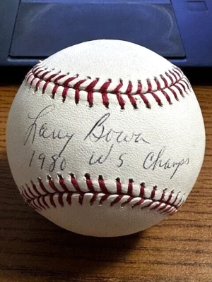 ¡BÉISBOL OML AUTOGRAFIADO FIRMADO POR LARRY BOWA 2!  Filis, Cachorros!  1980 WSC! Foto 1 de 2