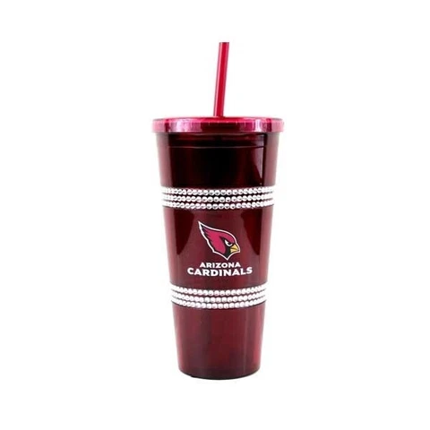 Arizona Cardinals 22oz Double Bling with Straw Tumbler - NFL Cover
