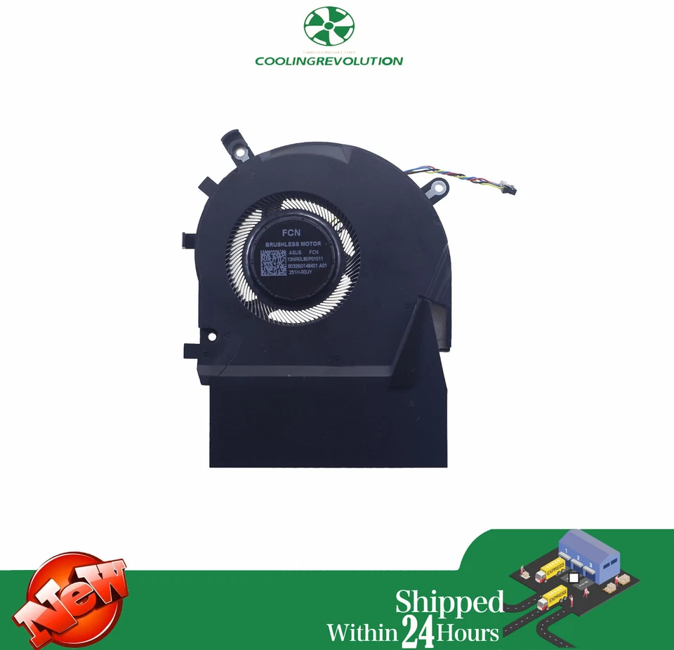 Laptop CPU Cooling Fan 13NR0L80P01011 6033B0148401 251H-00UY F24172 DC12V 1A - Image 1 of 2