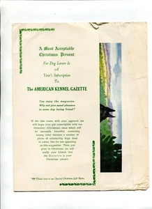 Vintage Advertising flyer AMERICAN KENNEL GAZETTE Christmas promo w dog print - Picture 1 of 3