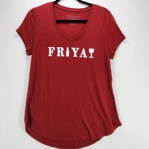 Fifth Sun Graphic Tee Wine Fri Yay Adult Medium Red Womens Wine Friday - Picture 1 of 9