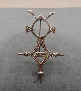 Magnifique croix Touarègues monté sur broche, argent 19-20 ème siècle. - Picture 1 of 6