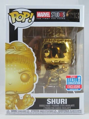 Marvel Funko Pop - Shuri (Gold Chrome) - No. 393 - NYCC Excl - Free Protector - image 1 of 4