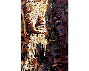 Bayon temple- Angkor, Cambodia. Fine art print of water painting Cambodia - Picture 1 of 11