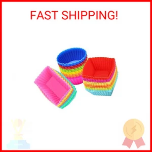 36 Pack Silicone Cupcake Muffin Baking Cups Liners Reusable Non-Stick Cake Molds - Picture 1 of 2