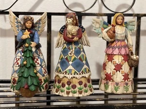 Lote de 3 estatuillas de ángel Jim Shore Heartwood Creek usadas - Imagen 1 de 8