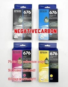 4-PACK EPSON GENUINE 676XL BLACK & COLOR INK (NO RETAIL BOX) WORKFORCE WP-4020 - Picture 1 of 2