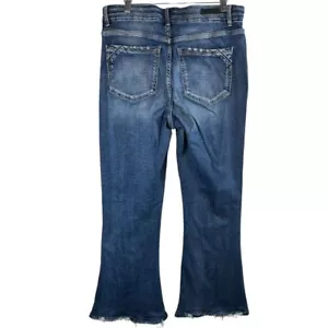 Buckle Black Distressed Flare Jeans Medium Wash Stretch Denim Size 30x27 SHORT - Picture 1 of 13