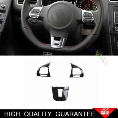 Cubierta de botón del volante de fibra de carbono para Volkswagen Golf MK6 2010-2013 Foto 1 de 4