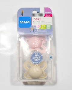 MAM Newborn Pacifier Matte Collection - Pink & Tan - Picture 1 of 2