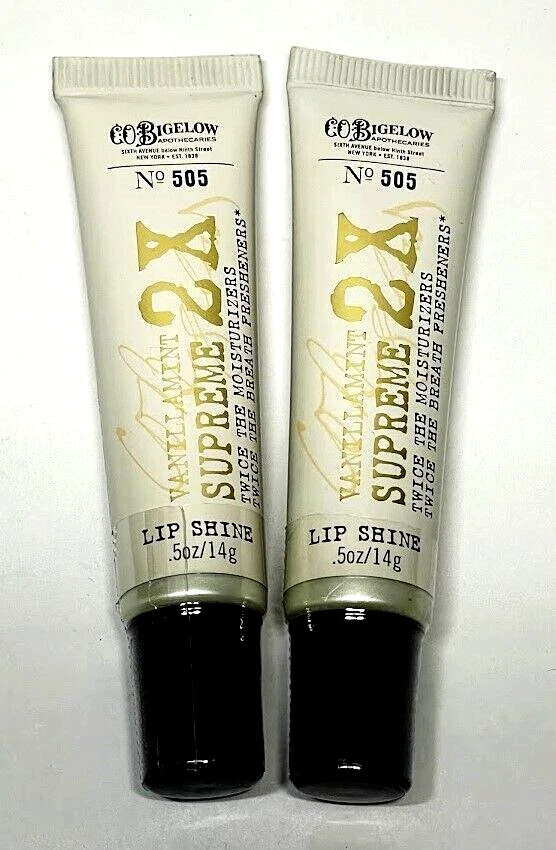 2 Bath & Body Works C.O. Bigelow ~ VANILLAMINT SUPREME 2X No. 505 ~ Lip Shine - Image 1 of 1