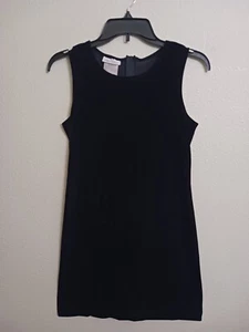 Girls Bonnie Jean Size 14 Sleeveless Black Velvet Dress - Picture 1 of 3