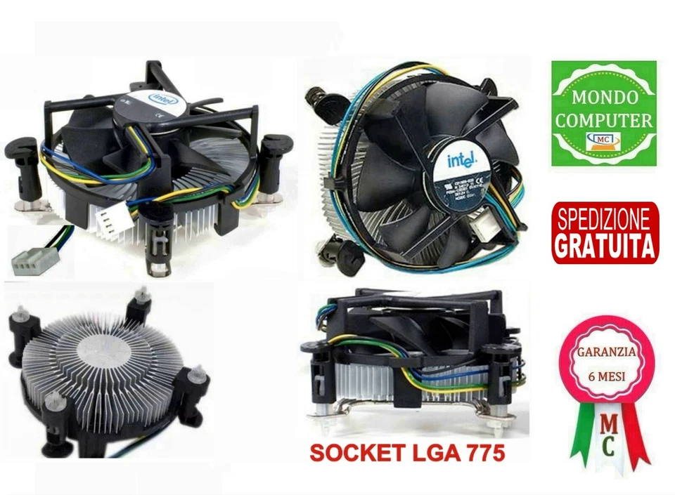 DISSIPATORE PROCESSORE SOCKET 775  INTEL COOLER DC12V-0,20A LOWPROFILE SILENT - Immagine 1 di 1