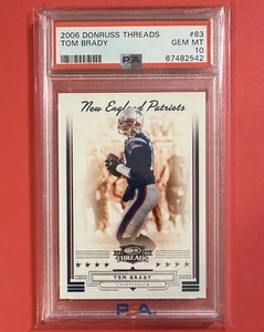 2006 Donruss Threads Vintage Tom Brady Patriots PSA 10 Gem Mint 💎 - Picture 1 of 4