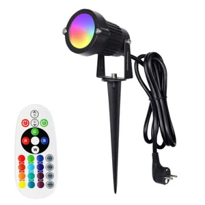 1-2* LED Gartenstrahler RGBW mit Erdspieß Außen Gartenleuchte IP65 Fernbedienung - Bild 1 von 15