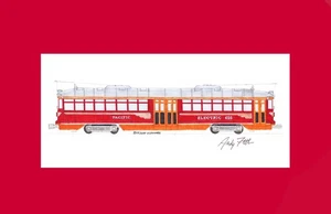 Pacific Electric Hollywood Car #655  11"x17" Matted Print Andy Fletcher signed - Picture 1 of 1
