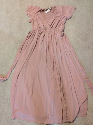 Baltic Born light mauve formal Short sleeve maxi V neck Polyester dress Size 2XL - Image 1 of 4
