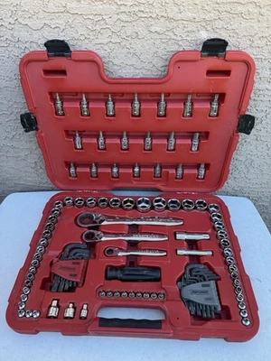 RARE Craftsman Max Axess 31104 Metric & SAE 104 Pc Pass Through Socket Set &Case - Image 1 of 4