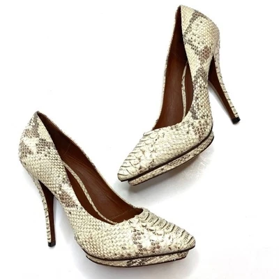 Elizabeth & James Falin Snakeskin Heels Pointy Toe Leather Size 7 - Image 1 of 4