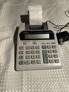 Casio HR-100TE Big 12-Digit 2-Color Printing Tax & Exchange Calculator + AC - Picture 1 of 7