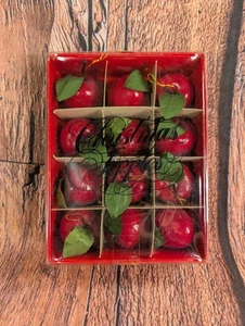 Vintage Christmas Apples Ornaments From Sears Set of 12 - Picture 1 of 7