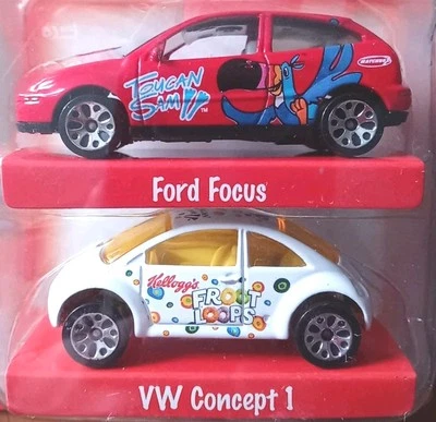 Matchbox Kellogg's Froot Loops 2-Pack - Ford Focus & VW Concept 1 - New - Image 1 of 4