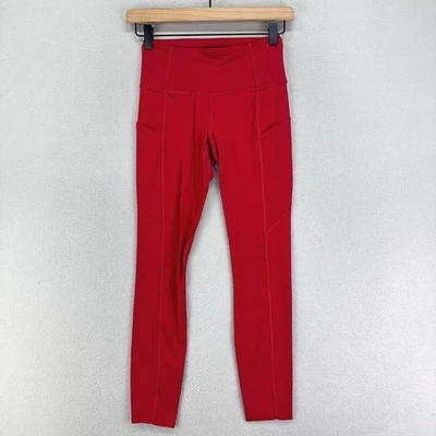 Lululemon Fast Free 7/8 Apretado II 25" Mujer 4 Rojo Oscuro Yoga Entrenamiento Correr Gimnasio Foto 1 de 4