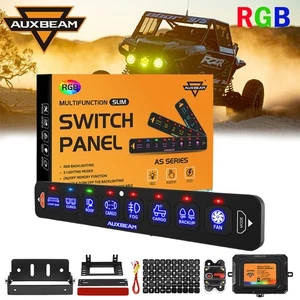 AUXBEAM Slim 8-Gang RGB Switch Panel Toggle/ Momentary/ Pulsed for Polaris RZR - Picture 1 of 12